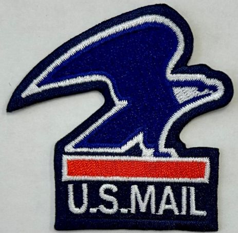 USPS EAGLE UNIFORM PATCH - EAGLE OVER U.S. MAIL - BLUE BOX.